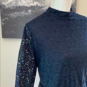 Lane Bryant lace peplum top, navy blue14